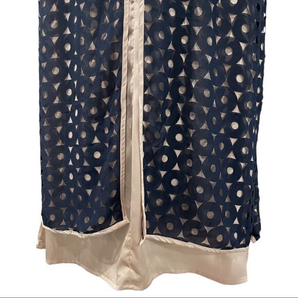 𝅺eshakti Navy And Tan Circle Cut Out Sleeveless Fly Away Top Sz 2X-20W - Picture 9 of 14